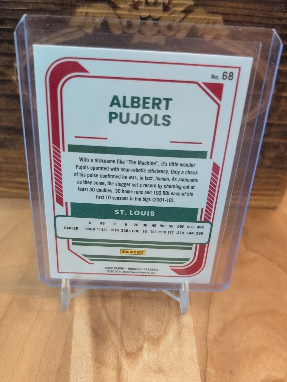 2026 Donruss Albert Pujols Red White Blue Cardinals HOF